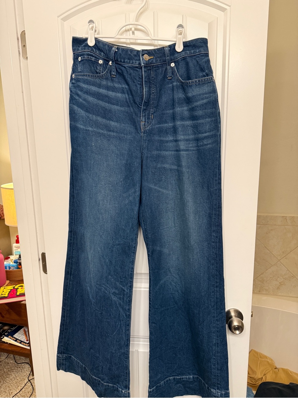 J. Crew Dark Blue ‘96 Curvy Denim Wide Leg Trouser Jeans